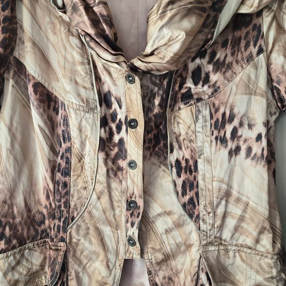 Alberto Makali Paris Designer Rare 90's Animal Print Jacket Full Collar Sz XL - Picture 8 of 12